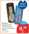 Energy Drink von Booster im aktuellen budni Prospekt