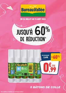 Catalogue Bureau Vallée de la semaine "JUSQU'À 60% DE RÉDUCTION" avec 1 page, valide du 26/07/2026 au 15/08/2026 pour Perpignan et alentours Prospectus Bureau Vallée de la semaine "JUSQU'À 60% DE RÉDUCTION" avec 1 page, valide du 26/07/2026 au 15/08/2026 pour Perpignan et alentours