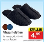 Filzpantoletten im Angebot bei Zimmermann in Aurich Filzpantoletten Angebote bei Zimmermann Aurich für 4,99 €