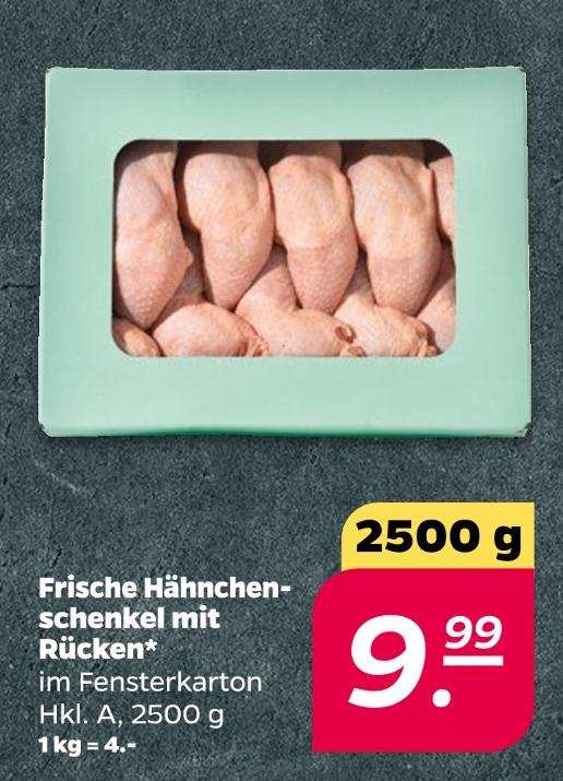 Frische Hähnchenschenkel mit Rücken