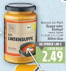 Rote Linsensuppe von Wünsch Dir Mahl für 2,49 € bei E center im Angebot Rote Linsensuppe von Wünsch Dir Mahl im aktuellen E center Prospekt