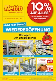 Netto Marken-Discount Prospekt: "Wiedereröffnung - 10% auf ALLES", 4 Seiten, 05.08.2025 - 09.08.2025