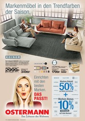 Ostermann Möbel & Einrichtung Prospekt der aktuellen Woche mit 12 Seiten, gültig von 31.10.2026 bis 20.11.2026, in Meerbusch und Umgebung Aktueller Ostermann Möbel & Einrichtung Prospekt in Meerbusch und Umgebung, "Markenmöbel in den Trendfarben der Saison." mit 12 Seiten, 31.10.2026 - 20.11.2026