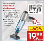 Akku-Handstaubsauger Angebote von CLEANmaxx bei Netto Marken-Discount Borken für 19,99 €