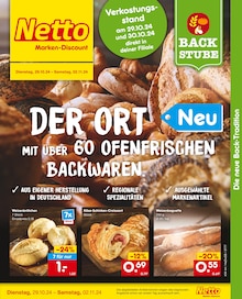 Netto Marken-Discount Prospekt "DER ORT MIT ÜBER 60 OFENFRISCHEN BACKWAREN." mit  Seiten (Dortmund)