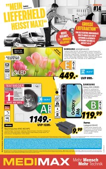 Waschmaschine im aktuellen MEDIMAX Prospekt (Dinslaken) Waschmaschine im MEDIMAX Prospekt "MEIN LIEFERHELD HEISST MAX" mit 8 Seiten (Dinslaken)