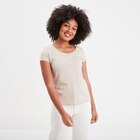 T-shirt coton col rond manches courtes beige femme - LH - La Halle T-shirt coton col rond manches courtes beige femme - LH à 3,99 € dans le catalogue La Halle