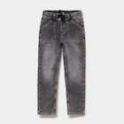 Promo Jeans jogger droit taille élastiquée denim gris garçon à 17,99 € dans le catalogue La Halle à Malauzat