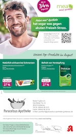 mea - meine apotheke Apotheken Prospekt der aktuellen Woche mit 4 Seiten, gültig von 01.08.2026 bis 31.08.2026, in Breitenbach und Umgebung Aktueller mea - meine apotheke Apotheken Prospekt in Breitenbach und Umgebung, "Unsere August-Angebote" mit 4 Seiten, 01.08.2026 - 31.08.2026