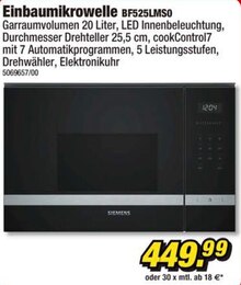 Einbaumikrowelle BF525LMS0 bei POCO in Bonn Einbaumikrowelle BF525LMS0 im Angebot bei POCO Bonn für 449,99 €