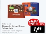 Nuss oder Kakao Klasse Schokolade von Ritter Sport im aktuellen Konsum Prospekt für 1,69 €