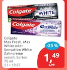 Max Fresh, Max White oder Sensation White Zahncreme von Colgate im aktuellen budni Prospekt