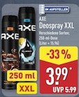 Deospray XXL von Axe für 3,99 € bei ALDI Nord im Angebot Deospray XXL von Axe im aktuellen ALDI Nord Prospekt