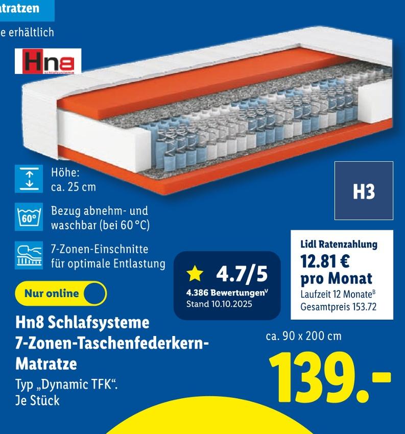 7-Zonen-Taschenfederkern-Matratze