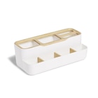 Rangement salle de bain bambou et plastique blanc en promo chez Gifi Perpignan à 3,95 €