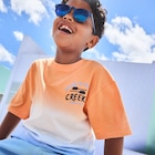 T-shirt droit manches courtes coton orange garçon en promo chez La Halle T-shirt droit manches courtes coton orange garçon dans le catalogue La Halle
