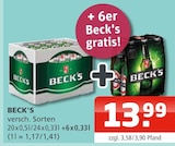 Beck's im Angebot bei Getränke Oase in Gladbeck Beck's Angebote bei Getränke Oase Gladbeck für 13,99 €