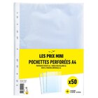 Sachet de 50 pochettes perforées incolores en polypropylène grainé 4/100ème - A4 - Les Prix Mini en promo chez Bureau Vallée Sachet de 50 pochettes perforées incolores en polypropylène grainé 4/100ème - A4 - Les Prix Mini dans le catalogue Bureau Vallée