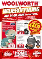Aktueller Woolworth Discounter Prospekt in Fronhausen und Umgebung, "NEUERÖFFNUNG IN DAUTPHETAL" mit 8 Seiten, 14.08.2025 - 14.08.2025