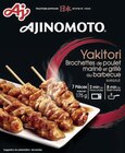 Yakitori Brochettes de poulet mariné et grillé au barbecue surgelé - AJINOMOTO - Géant Casino à Villemomble Yakitori Brochettes de poulet mariné et grillé au barbecue surgelé - AJINOMOTO en promo chez Géant Casino Villemomble à 3,10 €