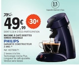 Machine à café dosettes - PHILIPS en promo chez E.Leclerc Créteil à 49,99 €