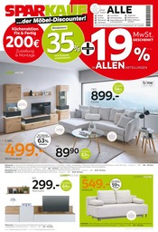 Ecksofa im Sparkauf Prospekt in Heilbronn Aktueller Sparkauf Prospekt mit Ecksofa, "Küchenaktion Fix & Fertig", Seite 1