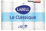 Papier toilette classique 2 épaisseurs blanc - Labell dans le catalogue Intermarché