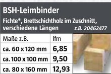 BSH-Leimbinder bei BAUHAUS in Cottbus BSH-Leimbinder im Angebot bei BAUHAUS Cottbus