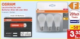 Leuchtmittel 3er oder Batterien 20er AA oder AAA Angebote von OSRAM bei Netto Marken-Discount Aachen für 3,33 €