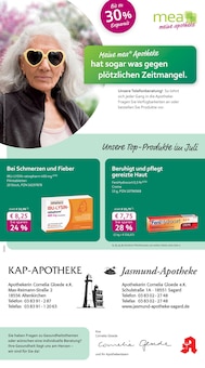 Aktueller mea - meine apotheke Prospekt "Unsere Juli-Angebote" Seite 1 von 4 Seiten
