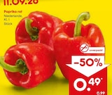 Paprika rot im Angebot bei Netto Marken-Discount in Hof Paprika rot Angebote bei Netto Marken-Discount Hof für 0,49 €