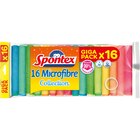 Lot de 16 chiffons en microfibre - SPONTEX dans le catalogue Carrefour