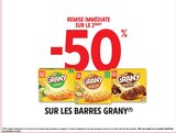 Intermarché Hyper Montech - Promo -50 % de REMISE IMMÉDIATE SUR LE 2ÈME SUR LES BARRES GRANY Promo -50 % de REMISE IMMÉDIATE SUR LE 2ÈME SUR LES BARRES GRANY à dans le catalogue Intermarché Hyper à Montech