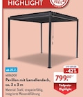 Pavillon mit Lamellendach, ca. 3 x 3 m im Angebot bei ALDI Nord in Mühlhausen Pavillon mit Lamellendach, ca. 3 x 3 m Angebote von Mirador bei ALDI Nord Mühlhausen für 799,00 €