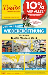 Netto Marken-Discount Prospekt für Vilshofen (Donau): "Wiedereröffnung - 10% AUF ALLES.", 6 Seiten, 11.02.2025 - 15.02.2025