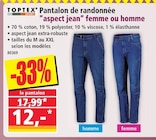 Pantalon de randonnée aspect jean homme - TOPLEX SPORT - Norma à Metz Pantalon de randonnée aspect jean homme - TOPLEX SPORT en promo chez Norma Metz à 12,00 €