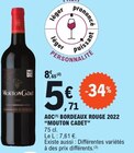 Aoc bordeaux rouge 2022 - MOUTON CADET dans le catalogue E.Leclerc