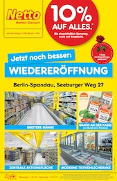 Netto Marken-Discount Prospekt "Wiedereröffnung - 10% auf ALLES" für Berlin, 4 Seiten, 11.08.2026 - 15.08.2026