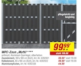 WPC-Zaun 'Matti' Zaunelement Angebote bei toom Baumarkt Mühlhausen für 44,99 €