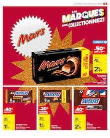 Promo Snickers dans le catalogue Carrefour du moment à la page 21