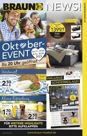 Fleisch im BRAUN Möbel-Center Prospekt in Reutlingen Aktueller BRAUN Möbel-Center Prospekt mit Fleisch, "BRAUN NEWS", Seite 1