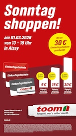 Aktueller toom Baumarkt Baumärkte Prospekt in Saulheim und Umgebung, "Sonntag shoppen!" mit 1 Seite, 01.03.2026 - 01.03.2026