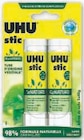 2 bâtons de colle renature - UHU en promo chez Hyper U 2 bâtons de colle renature - UHU dans le catalogue Hyper U