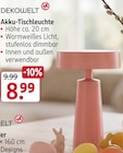 Akku-Tischleuchte im Rossmann Prospekt Akku-Tischleuchte von DEKOWELT im aktuellen Rossmann Prospekt für 8,99 €