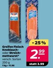 Aktuelles Knoblauch- oder Streich-mettwurst Angebot bei Netto mit dem Scottie in Magdeburg ab 2,99 €