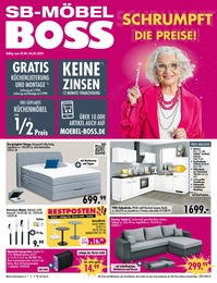 SB Möbel Boss Prospekt für Wolfsburg: "SCHRUMPFT DIE PREISE!", 12 Seiten, 29.04.2024 - 05.05.2024