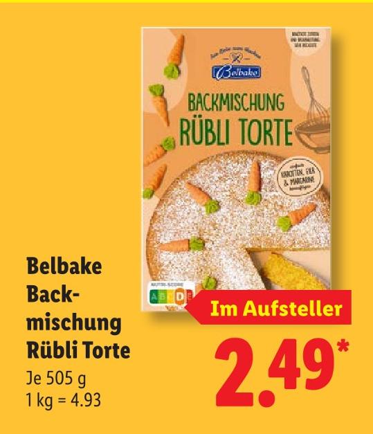 Backmischung Rübli Torte
