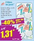 2 blocs wc javel - HARPIC - Norma à Illkirch-Graffenstaden 2 blocs wc javel - HARPIC en promo chez Norma Illkirch-Graffenstaden à 1,31 €