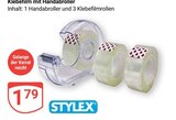 Klebefilm mit Handabroller im Angebot bei GLOBUS in Worms Klebefilm mit Handabroller Angebote von STYLEX bei GLOBUS Worms für 1,79 €