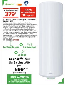 Sauter - Sauter dans le catalogue Leroy Merlin Chauffe-eau électrique essentiel 200 l - Sauter à 379,00 € en promo chez Leroy Merlin